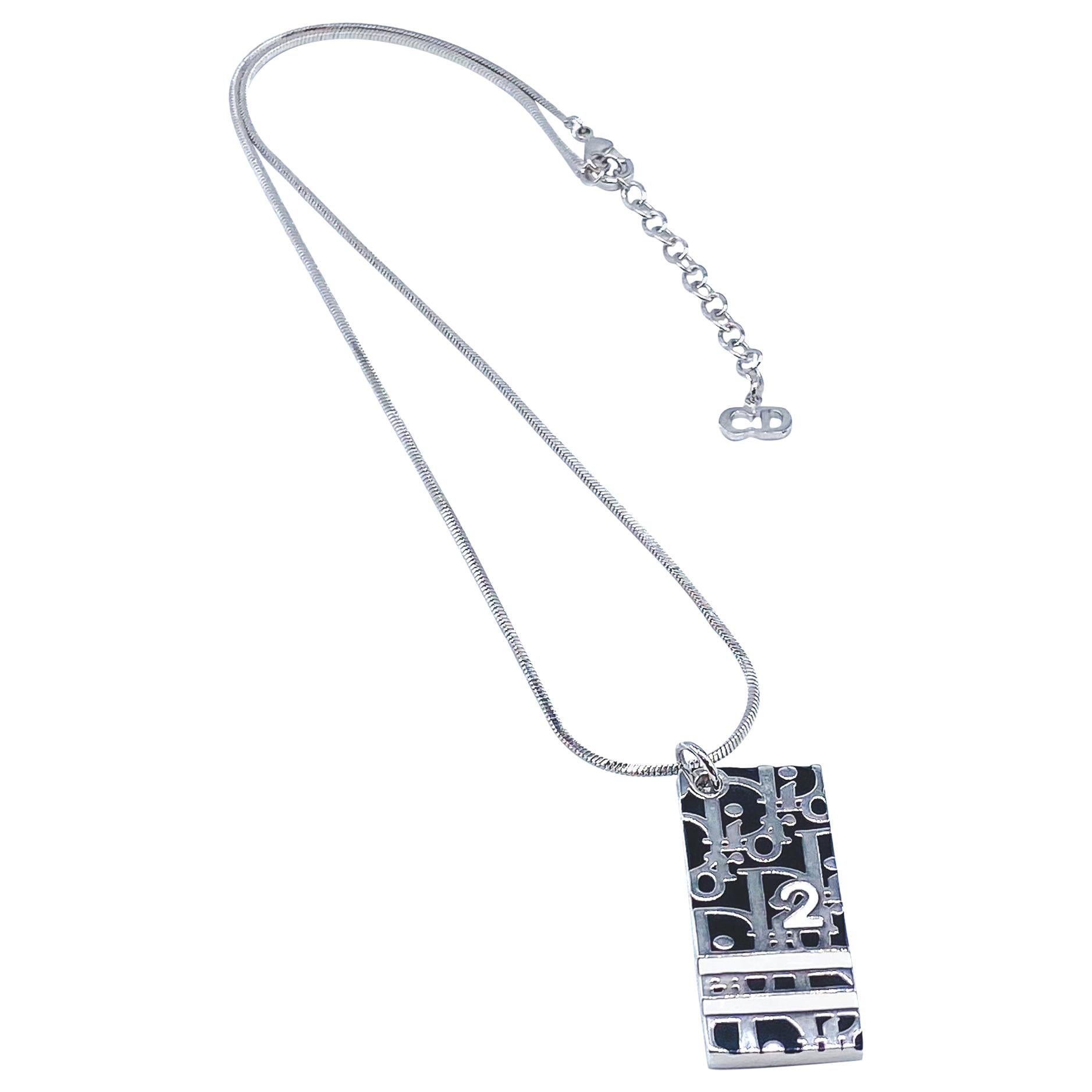 Vintage Christian Dior Curb Chain Link Gemstone Station Necklace 36034   eBay